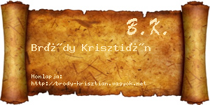 Bródy Krisztián névjegykártya