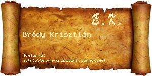 Bródy Krisztián névjegykártya